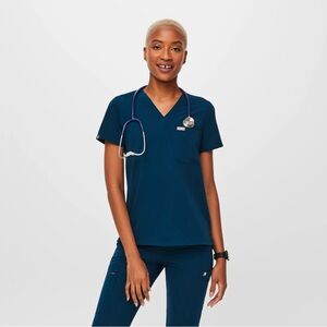 Figs Deep Reef V-Neck Short Sleeve Scrub Top